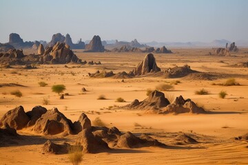 Fototapeta na wymiar Desert landscape in Angola, Africa. Generative AI