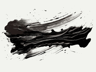 Drawing of grunge brush stroke illustration separated, sweeping overdrawn lines.