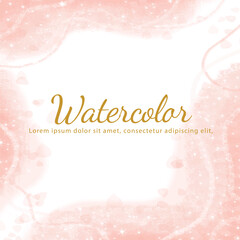 Vector watercolor splash background with lines and sparkles