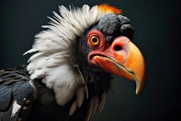 Fototapeta premium A Majestic King Vulture Sarcoramphus papa Bird with a Magnificent Beak Created With Generative AI Technology