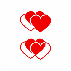Three hearts logo design with two different styles.
