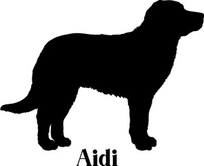Aidi Dog silhouette breeds dog breeds dog monogram logo dog face vector - obrazy, fototapety, plakaty