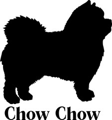 Chow Chow Dog silhouette breeds dog breeds dog monogram logo dog face vector
