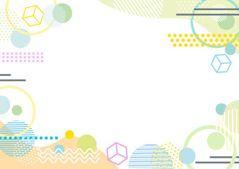 カラフルな幾何学模様の背景フレーム