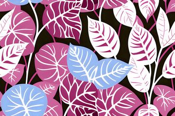 Fototapeta na wymiar seamless modern colorful tropical floral pattern. Cute botanical abstract contemporary pattern. AI generated