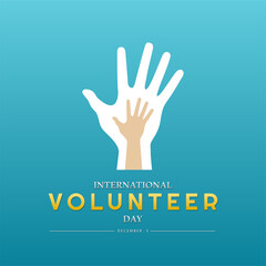 Obraz premium International Volunteer day is observed every year on December 5. greeting card social media post