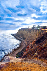 Palos Verdes California with cliffs and Pacific Ocean 