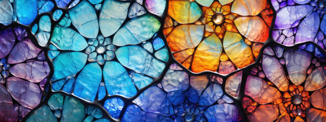 Vibrant stained glass window series.