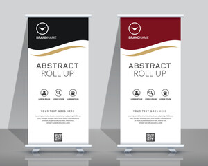 Business roll up banner template. standee design. banner template. Also suitable for standee or x-banner, flag banner, vertical signboard, vertical billboard, brochure or flyer