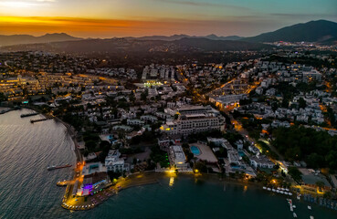 Fototapeta premium Aerial view of Gumbet in Mugla Province, Turkey