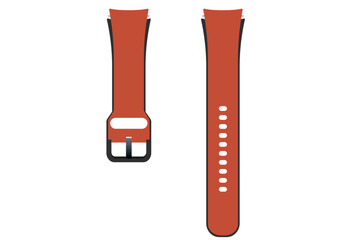 two burgundy watch strap halves