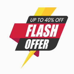 Flash sale Tag, Flash sale badges, Lightning bolt offer, vector design template for promotional events |flashes sales badge and trendy shopping offers vector illustration set