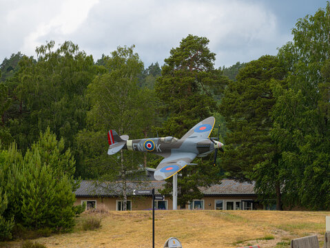 Kristiansand, Norway - June 19 2023: Vickers Supermarine Spitfire Mk IX on display.