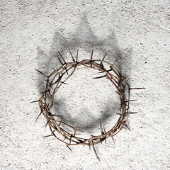 Crown Of Thorns Casting Shadow Of A Royal Crown On Arid Dirt Floor - The Death And Victory Of Jesus...