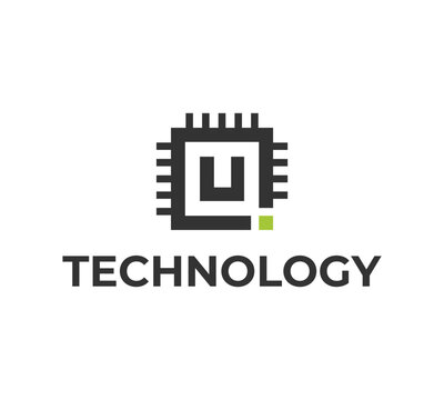 Artificial intelligence letter q logo circuit line style. Machine learning design. Smart network digital technology. AI. Letter q with u logo design vector illustration. Binary code.