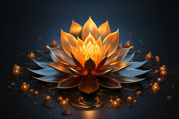 Fototapeta na wymiar Generative ai picture pf colorful beautiful lotus water lily flower on pond yoga peace calm inspiration