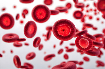 Fototapeta premium human red blood cells isolated on white background