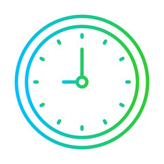 Time management marketing icon with blue and green gradient outline style. time, management, business, clock, watch, hour, concept. Vector Illustration