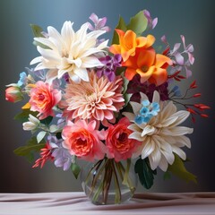 colorful flowers arrangement in bouquet