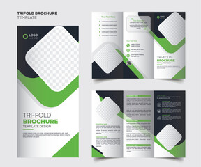 Tri fold brochure design. Orange DL Corporate business template for try fold brochure or flyer. Layout with modern elements and abstract background. Creative concept folded flyer or brochure.