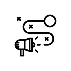 Marketing strategy marketing icon with black outline style. strategy, business, marketing, technology, communication, concept, digital. Vector illustration