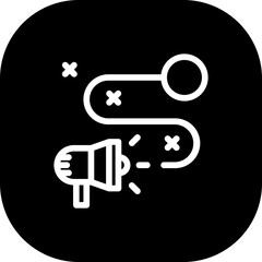Marketing strategy marketing icon with black filled line outline style. strategy, business, marketing, technology, communication, concept, digital. Vector illustration