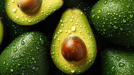 Glistening Avocados: A Study in Freshness and Texture,avocado,avocado background