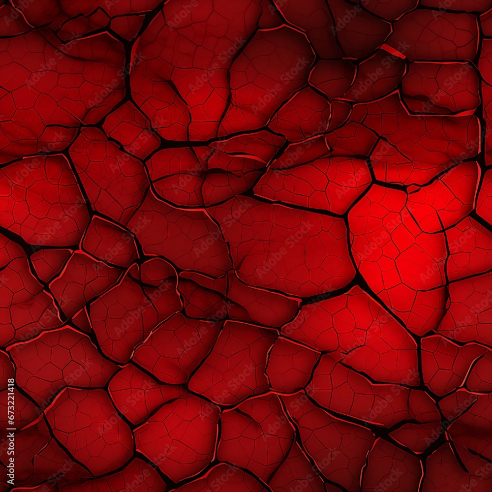 Poster lava cracks in intense red pattern