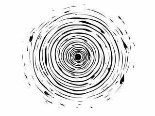 Drawing of Vector gun target illustration separated, sweeping overdrawn lines.