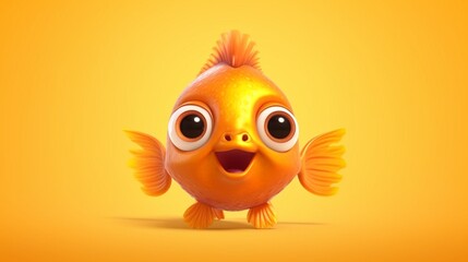 Realistic 3d render of a happy furry and cute baby sm.Generative AI