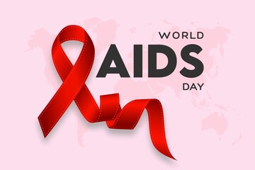 World AIDS Day Banner Background Illustration, Aids Awareness Red Ribbon. World Aids Day concept. Vector Illustration