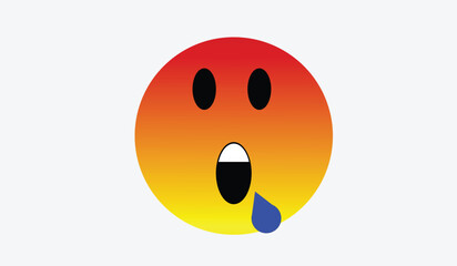 Suprise Emoji Face flat design reaction vector design illustration