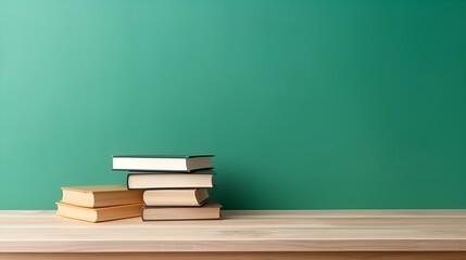 Green Board with Some Books Educational Background Ideal for Educational Designs, PPT Background