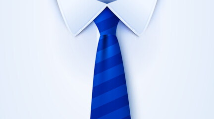 Close up of classic male shirt and tie.