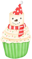 Christmas Marshmallow Cupcakes