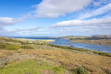 Raplagh, Ireland - September 3 2023 "Wild Atlantic Way scenic road - Mulroy Bay View Point"
