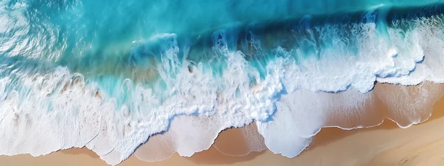 Fototapeten Splashing Ocean Waves: An Aerial View Crafted with Generative AI © ZZMC