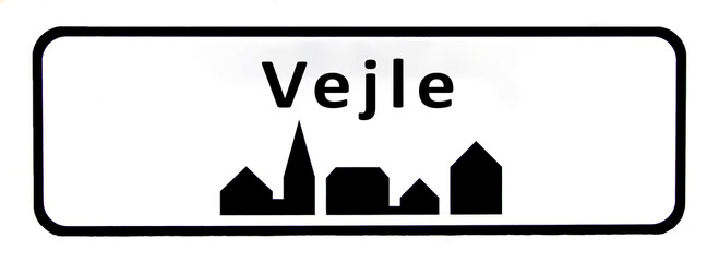City sign of Vejle - Vejle Byskilt