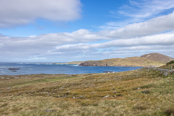 Doagh, Ireland - September 3 2023 "Wild Atlantic Way scenic road - Rosguill Peninsula"