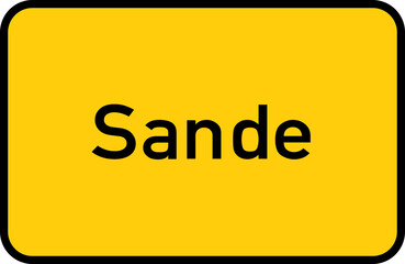 City sign of Sande - Ortsschild von Sande