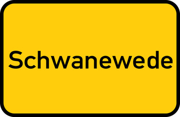 City sign of Schwanewede - Ortsschild von Schwanewede