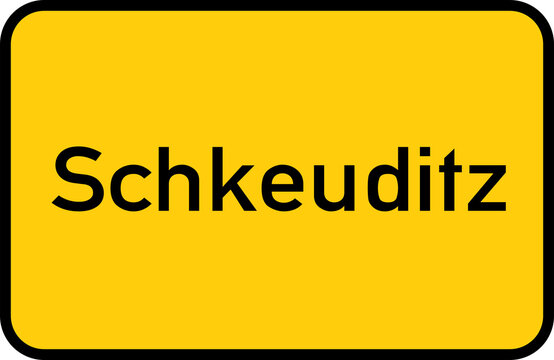City sign of Schkeuditz - Ortsschild von Schkeuditz