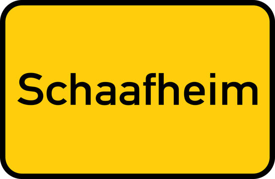 City sign of Schaafheim - Ortsschild von Schaafheim