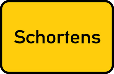 City sign of Schortens - Ortsschild von Schortens