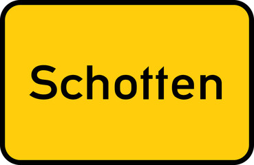 City sign of Schotten - Ortsschild von Schotten