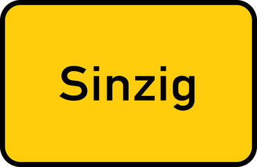 City sign of Sinzig - Ortsschild von Sinzig