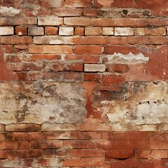 Weathered Brick Wall Facade Pattern 