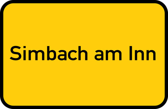 City sign of Simbach am Inn - Ortsschild von Simbach am Inn