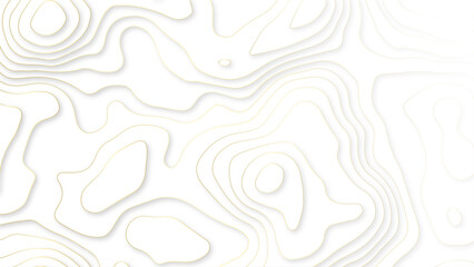 Abstract wavy line paper cut white background. Topographic canyon geometric map relief texture with curved layers and shadow. Abstract realistic papercut decoration textured with wavy layers.