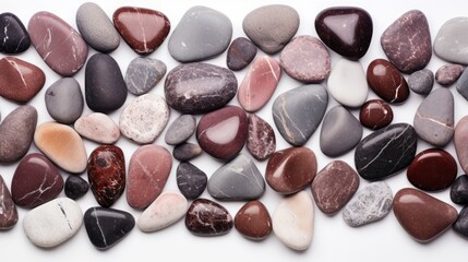 sea stones on a white background.